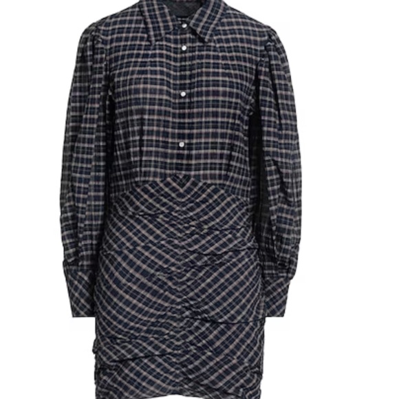 ISABEL MARANT FILANUA PUFF-SLEEVE PLAID MINI DRESS - Size 38/US 6 - Picture 2 of 13